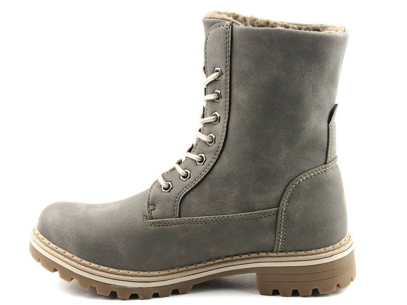 Trapery damskie z ociepleniem - AMERICAN CLUB RH48/19, szare