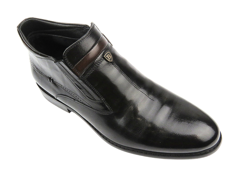 Eleganckie Botki Męskie - JOHN DOUBARE YGFR-Z106-305-1 Czarne Na Zamek