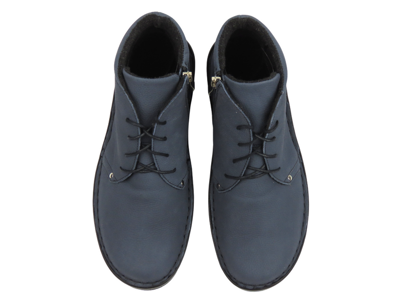 Skórzane botki damskie granatowe Nika Komfort 838