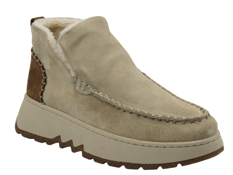 Damskie botki ocieplane Nika Komfort 0791-3085, beżowe