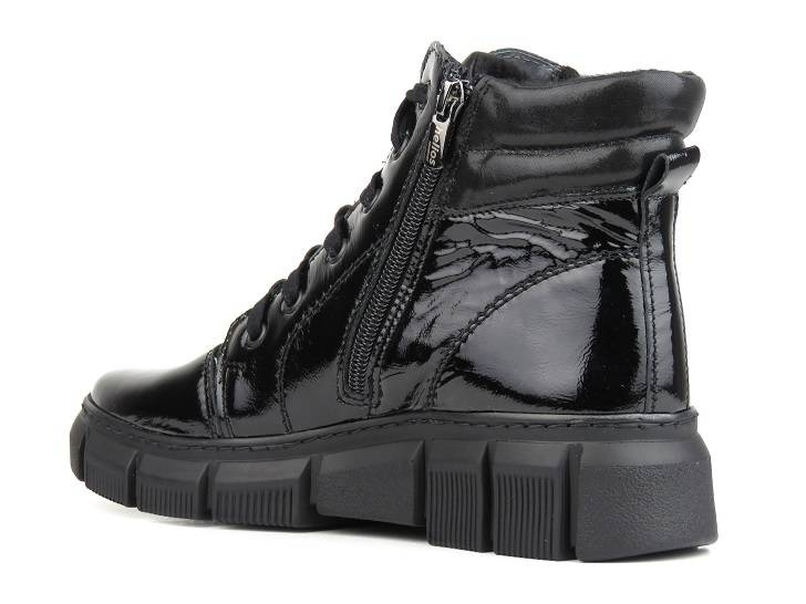 Ocieplane botki damskie w stylu sportowym - HELIOS Komfort 562S, czarny 2