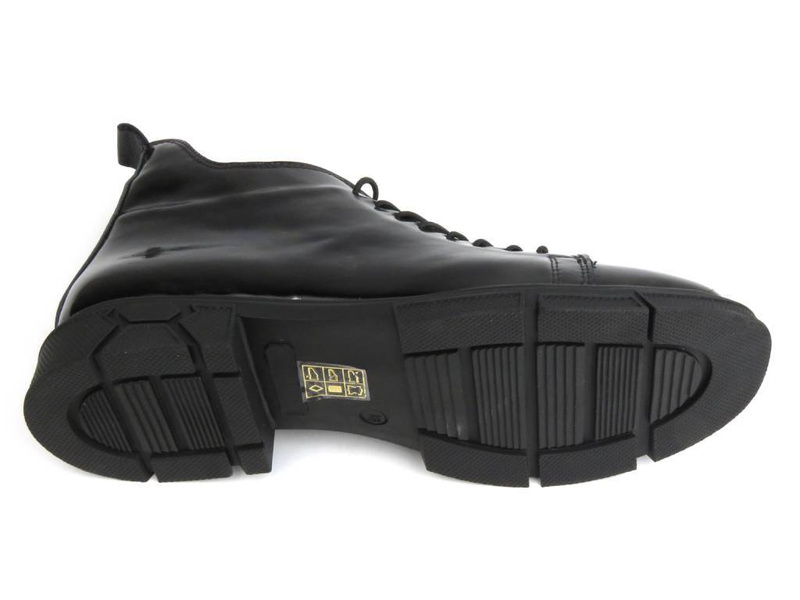 Botki, trzewiki damskie lakierowane - VENEZIA G1467155, czarne