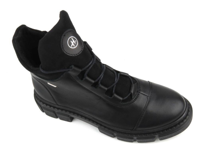 Wygodne botki damskie - HELIOS Komfort 556, czarne