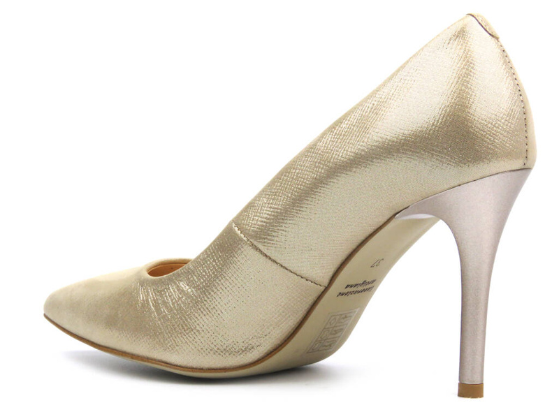 Eleganckie szpilki z noskiem w szpic - UNCOME 35004, złote