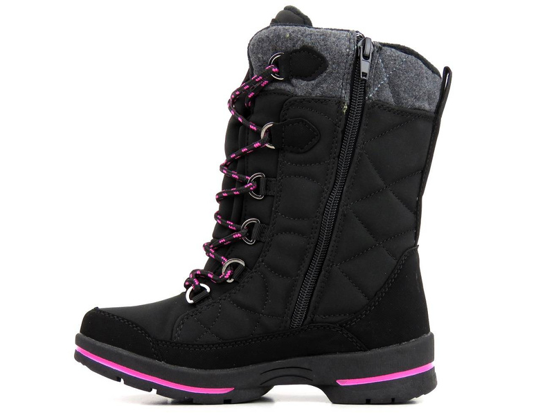 Śniegowce dziecięce z membraną i softshell - AMERICAN CLUB SN19, czarne