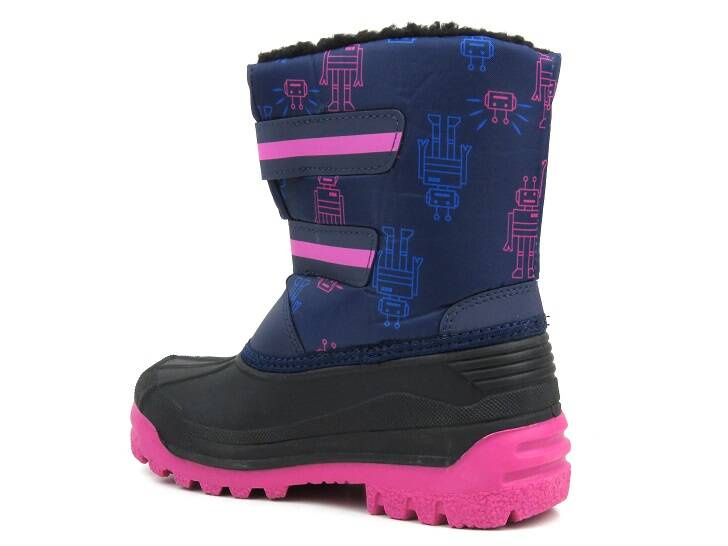 Śniegowce dziecięce ze ściągaczem - LEE COOPER LCJ-23-44-2007K, granatowe z różowym