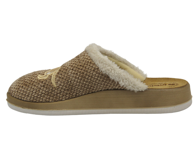 Miękkie kapcie damskie ze skórzaną wkładką beżowe Inblu CT-42