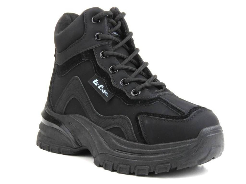 Trapery, śniegowce damskie na platformie - LEE COOPER LCJ-23-44-1976L, czarne