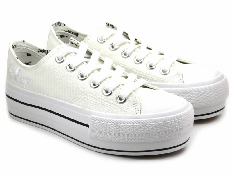 Trampki damskie, creepersy LEE COOPER LCW-22-31-0842L, białe