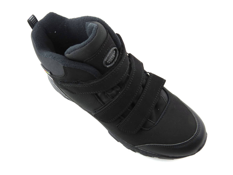 Trekkingi męskie zimowe na rzepy - AMERICAN CLUB Softshell WT109/22, czarne