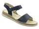 Skórzane sandały damskie na rzep granatowe Helios Komfort 127