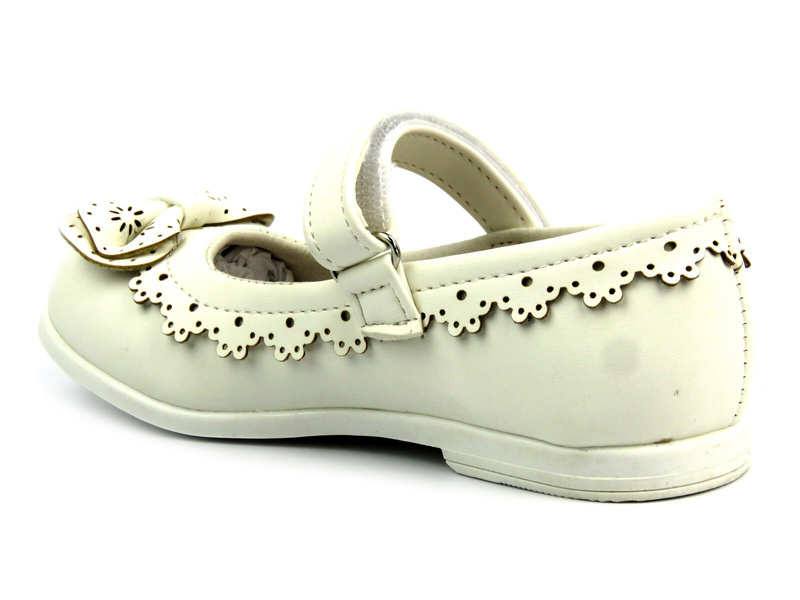 Balerinki dziecięce z zapięciem - AMERICAN XD50/22, białe