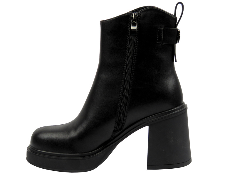 Botki damskie na obcasie Cambell 25-98301, czarne