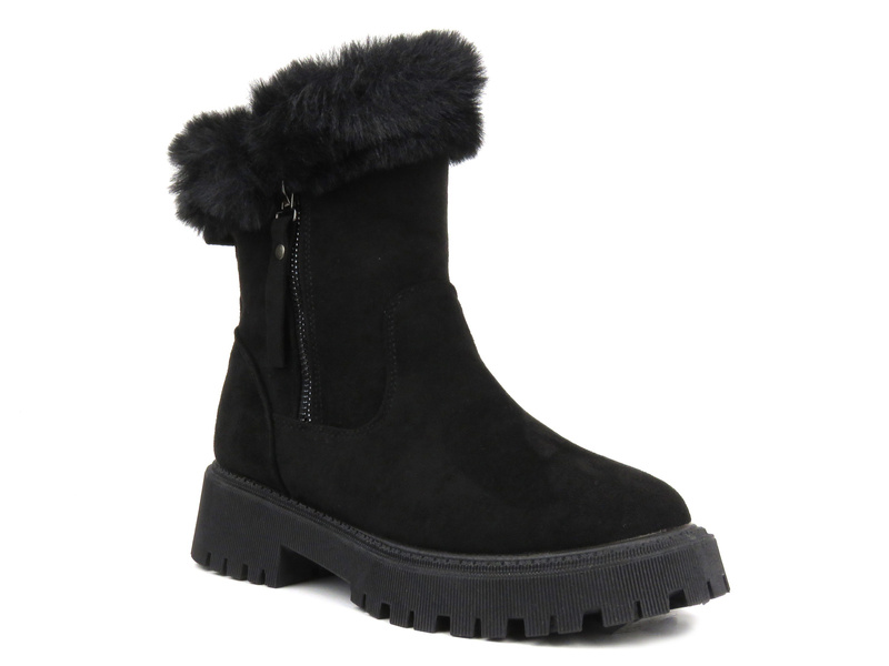 Ciepłe botki damskie - Potocki 23-16061, czarne
