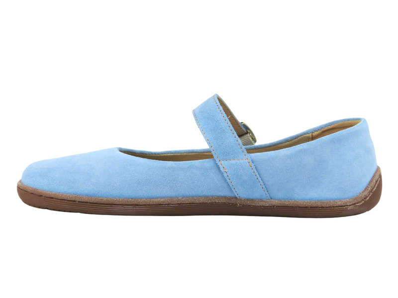 Barefoot skórzane minimalistyczne półbuty damskie Nika Komfort 1445, błękit