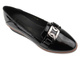 Eleganckie półbuty damskie na koturnie - Potocki 23-12056BK, czarne 