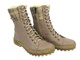 Skórzane trapery damskie - HELIOS Komfort 611, khaki