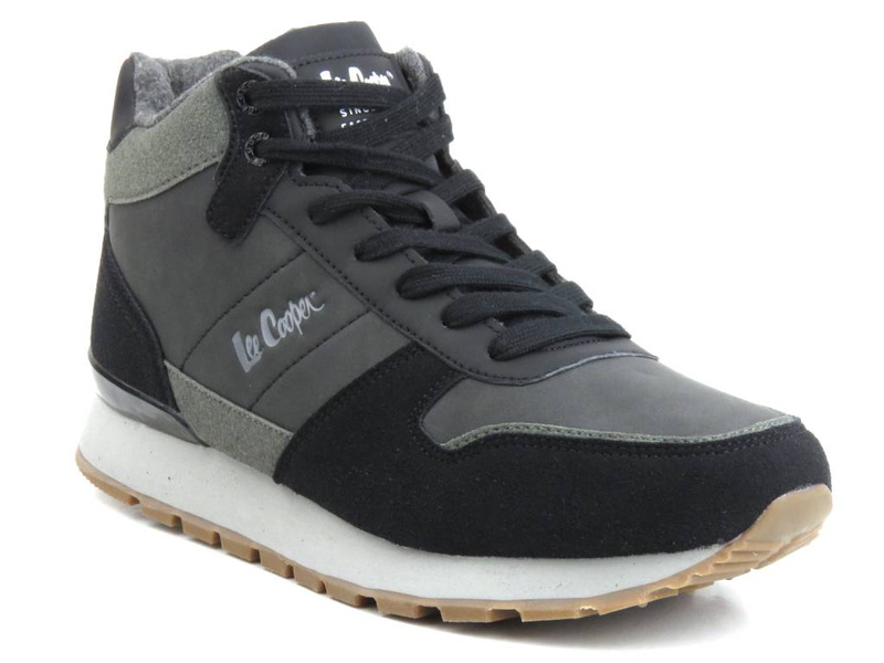 Sneakersy męskie zimowe, ocieplane - LEE COOPER LCJ-23-31-3066M, czarne