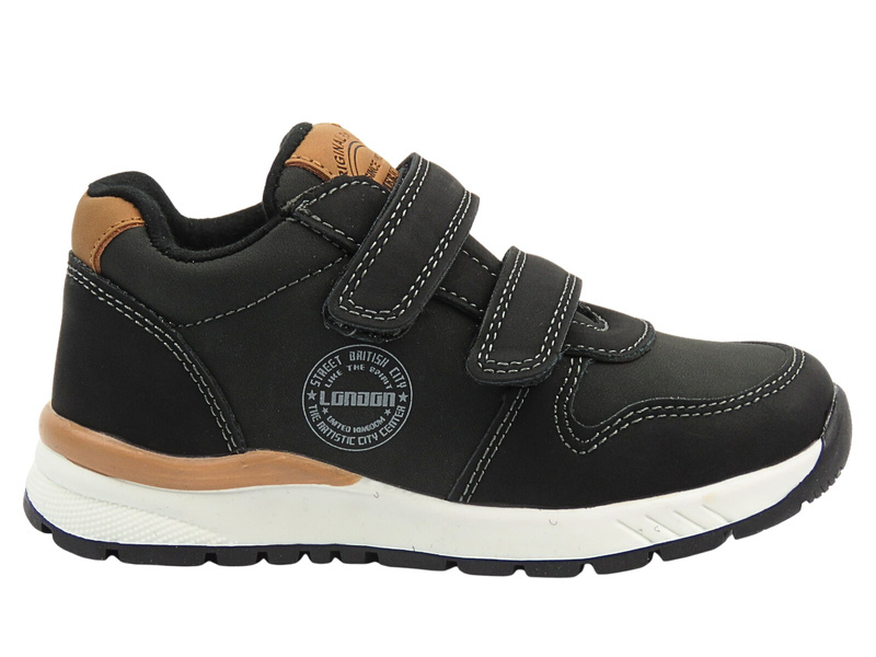 Buty dziecięce sportowe na rzepy czarne American Club XD 131