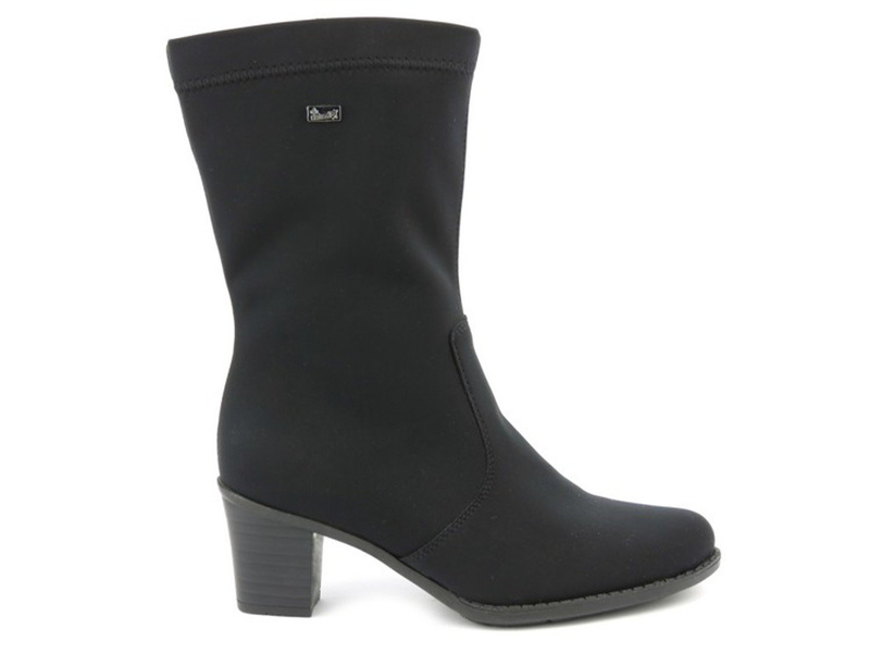 Botki damskie z wełną i membraną - Rieker Z7652, czarne
