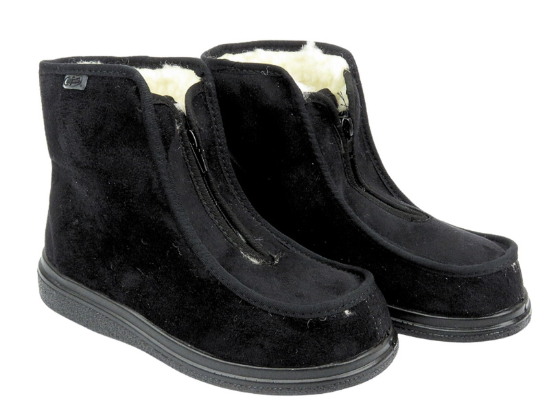 Wysokie, ciepłe kapcie zimowe - BEFADO Dr Orto 996D013, czarne