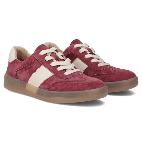 Skórzane sneakersy damskie bordowe Filippo DP6770/25
