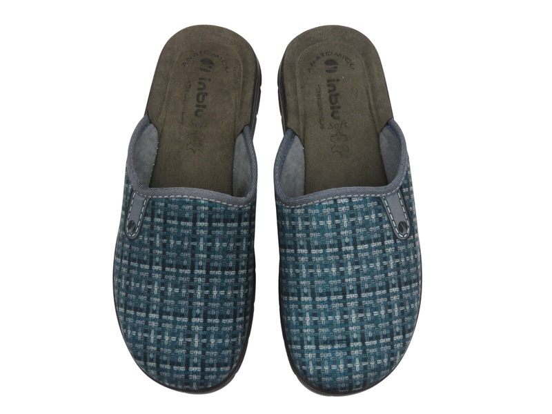 Kapcie męskie ze skórzaną wkładką szare Inblu BG-61