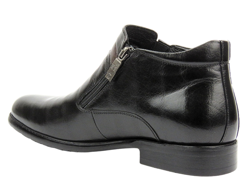 Eleganckie Botki Męskie - JOHN DOUBARE YGFR-Z106-305-1 Czarne Na Zamek