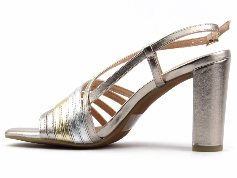 Sandały damskie na słupku - Marco Tozzi 28324, różowe