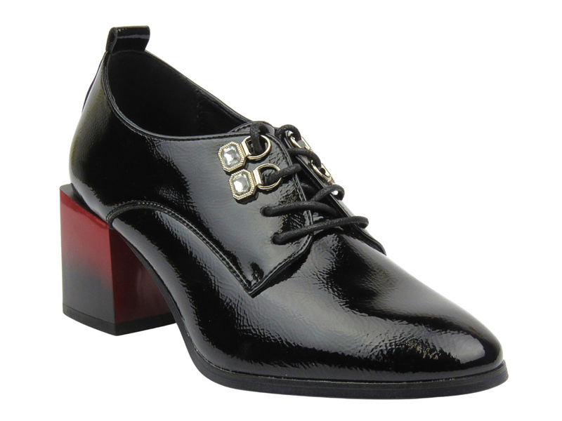 Eleganckie buty damskie na obcasie - Potocki 24-12304, czarne
