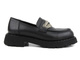 Loafersy damskie z ozdobną cholewką - VENEZIA 00103420D 827, czarne