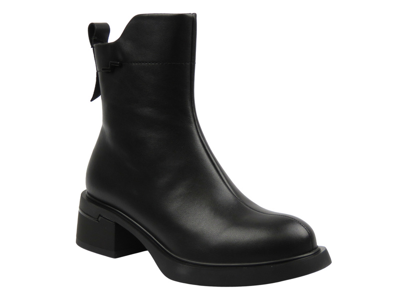 Ocieplane Botki Damskie - Cambell 25-10306 Czarne Na Zamek