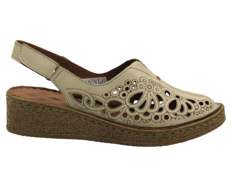 Wygodne sandały damskie z zakrytymi palcami - COMFORTABEL 720040-08, beżowe