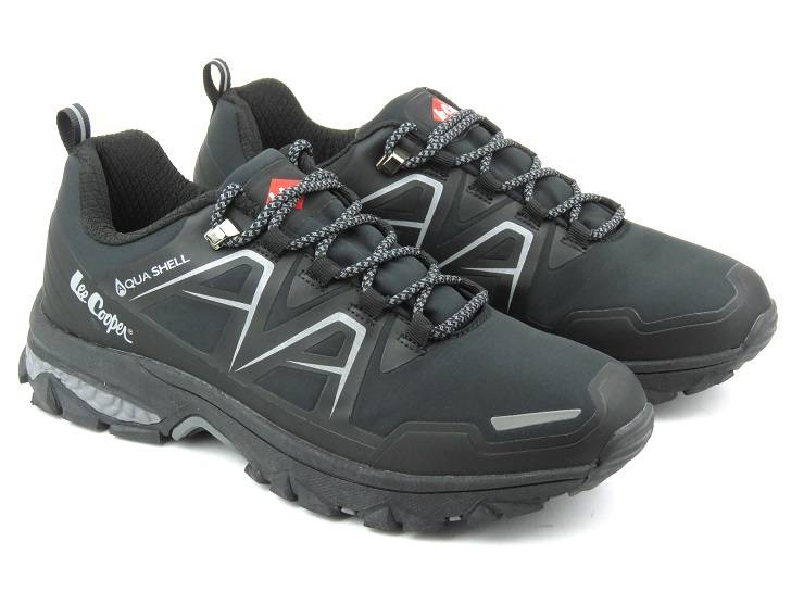 Buty męskie trekkingowe niskie z Aqua Shell - LEE COOPER 23-01-1746M, czarne