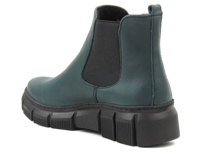 Skórzane sztyblety damskie polskiej marki HELIOS Komfort 510S, zielone