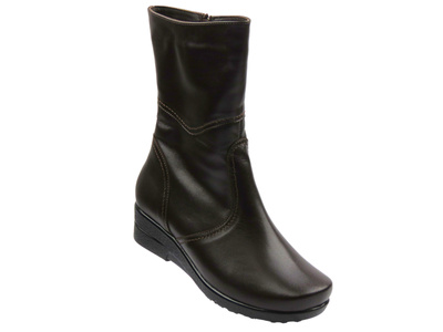 Botki Damskie Ocieplone Wełną - AGXBUT 337 Brązowe Na Zamek