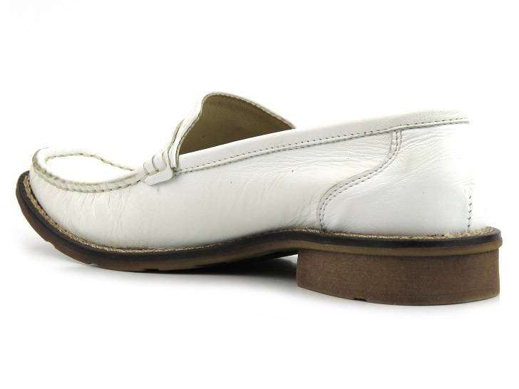 Skórzane mokasyny damskie HELIOS Komfort 624, białe