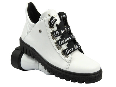 Botki damskie polskiej marki HELIOS Komfort 513, białe