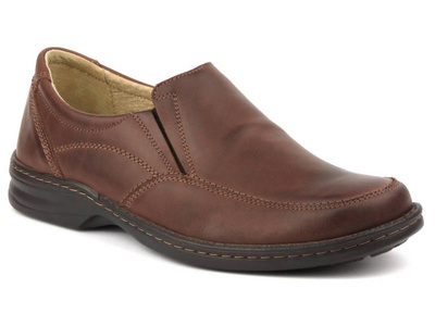 Wygodne półbuty męskie wsuwane - Helios Komfort 871, brązowe