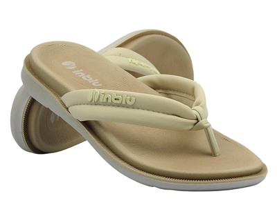 Klapki damskie japonki beżowe INBLU  SF-04