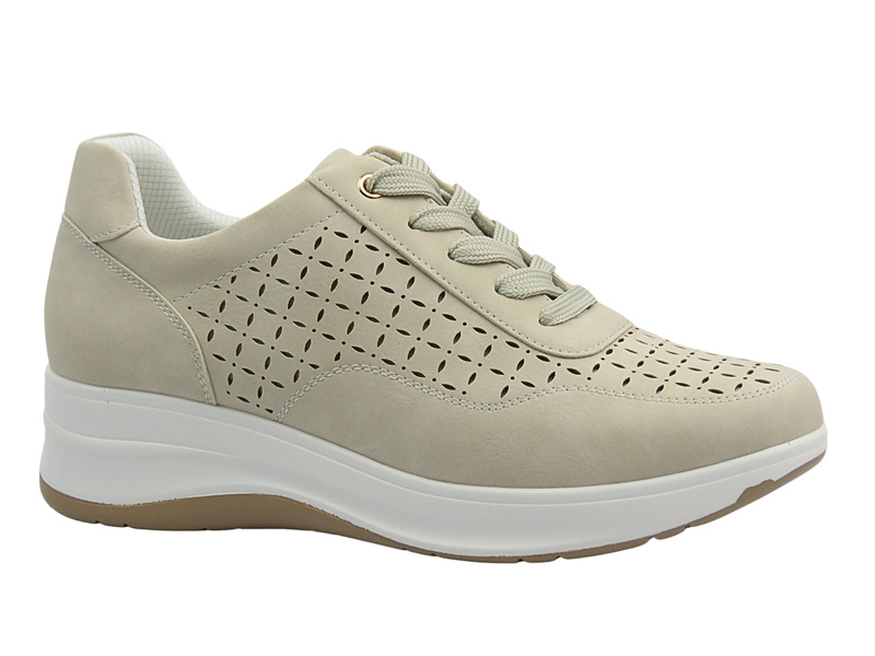 Sneakersy damskie ażurowe beżowe INBLU IC-40