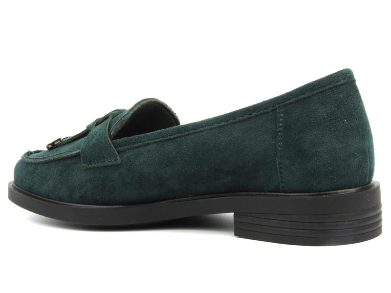 Półbuty, loafersy damskie Potocki 24-12369, zielone