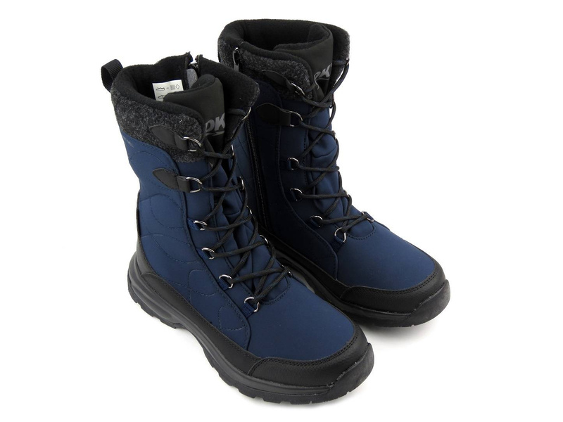 Wysokie buty zimowe, śniegowce damskie DK TECH SoftShell 2105, granatowe