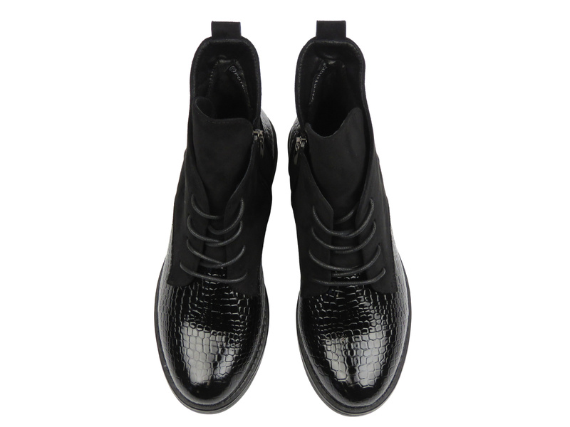 Ocieplane botki damskie czarne Potocki 25-12080