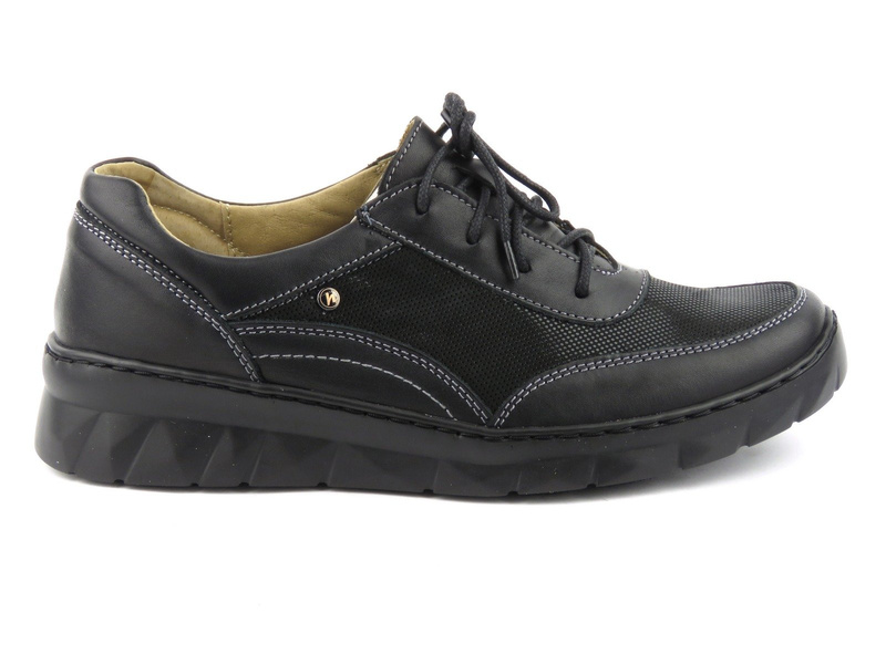 Lekkie i wygodne sneakersy damskie - Helios Komfort 360, czarne