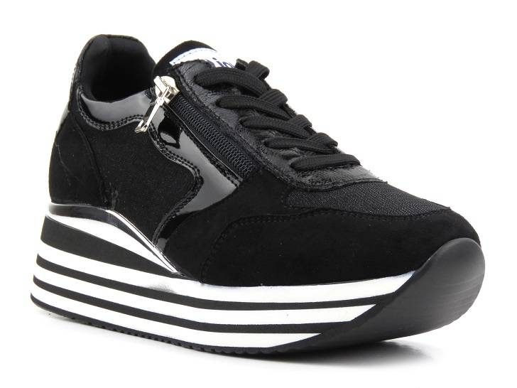 Sneakersy damskie na platformie - INBLU IN000224, czarne