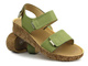 Skórzane sandały damskie na rzepy - Helios 136, zielone