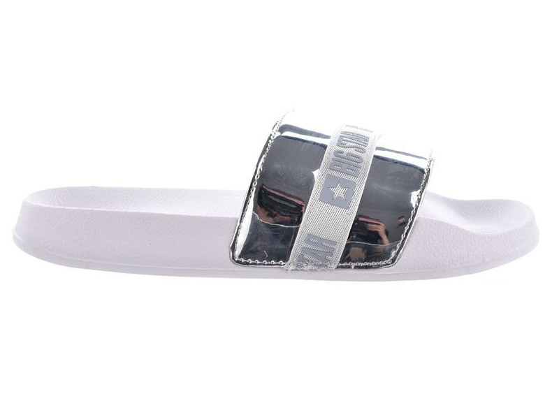 Klapki damskie z efektem holo - BIG STAR HH274A043, srebrne