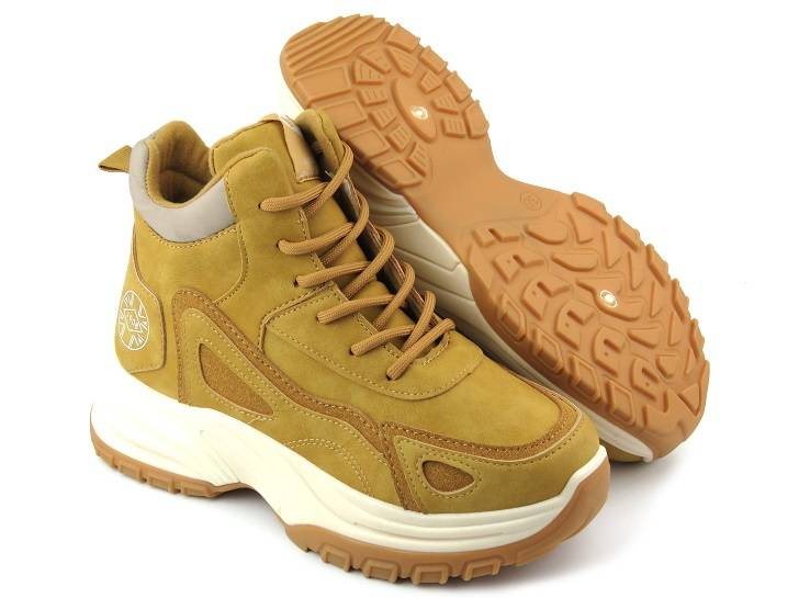 Trapery, śniegowce damskie na platformie - LEE COOPER LCJ-22-44-1354L, jasnobrązowe