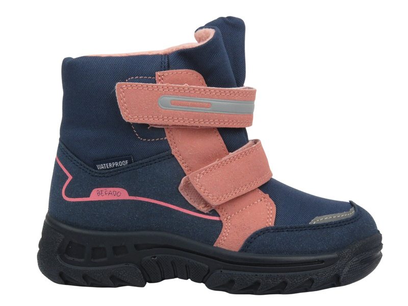 Śniegowce Dziecięce - BEFADO 615Y002, Granatowe Na Rzepy